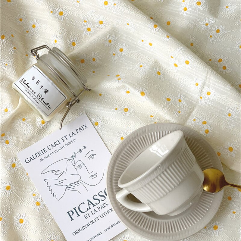 Daisy terítő Hímzett terítő asztali esküvői dekorációhoz Dohányzóasztal huzat nappe de asztal Piknik takaró mantel de mesa