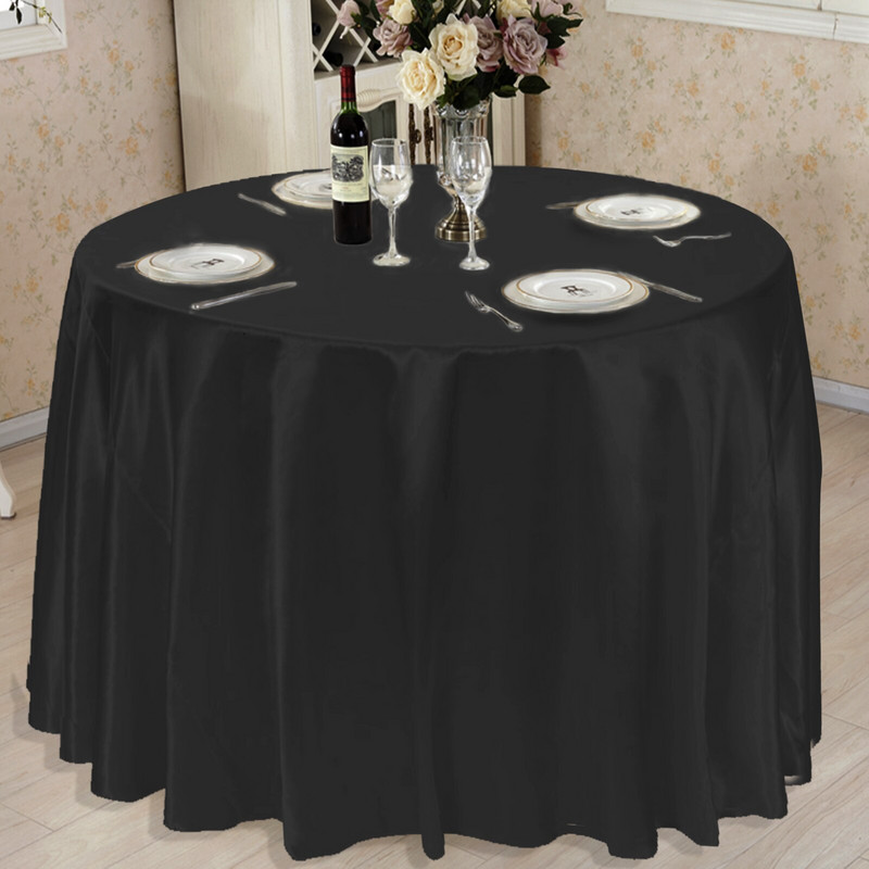 1kom Jednobojni Okrugli Satenski Stolnjak Za Vjenčanje Rođendan Pokrivač Stola Stolnjak Dekoracija Doma Hotela