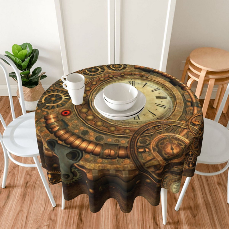 Steampunk dizajnový obrus, nádherný mechanický vintage lacný elegantný obrus na stôl, piknikový chránič na mieru z polyesteru