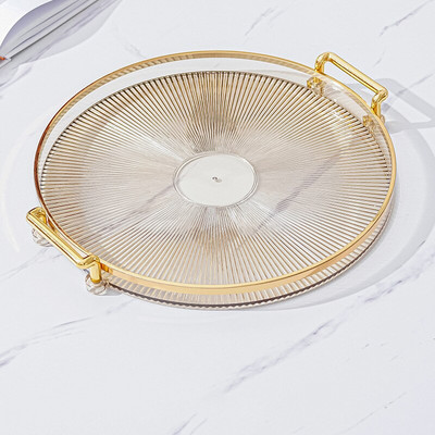 Apvalus laikymo padėklas Namų svetainė Svetainė Kavos staliukas Arbatos puodelis Lėkštė Akrilo padėklas Aromaterapija Organizatoriaus padėklas namų dekoras