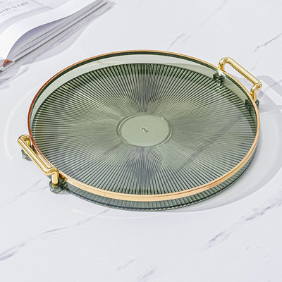 Apvalus laikymo padėklas Namų svetainė Svetainė Kavos staliukas Arbatos puodelis Lėkštė Akrilo padėklas Aromaterapija Organizatoriaus padėklas namų dekoras