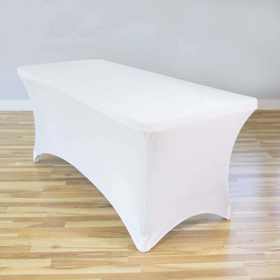 Téglalap koktél nagy nyújtású terítő spandex esküvői szálloda születésnapi találkozó büféasztal borító elasztikus terítő dekor