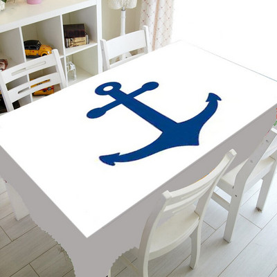 Chic mornarsko plava sidra s uzorkom Party Home Decor Nautičko sidro Stolnjak Stolnjak Prekrivač Vodootporni stolnjak Poklon TV pokrivala