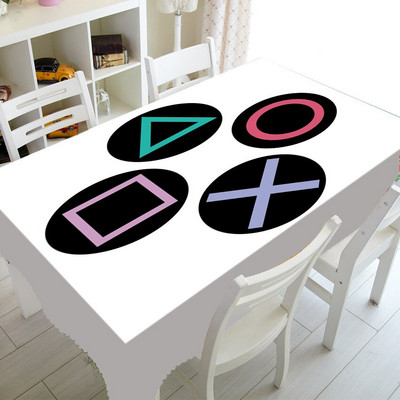 Cool Playstation Gaming Home Decor Playstation Controller Buttons Stolnjak za Pravokutni stol Pokrivač Video igre Stolnjak