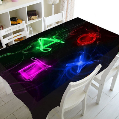 Cool Playstation Gaming Home Decor Playstation Controller Buttons Stolnjak za Pravokutni stol Pokrivač Video igre Stolnjak