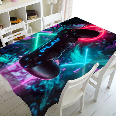 Cool Playstation Gaming Home Decor Playstation Controller Buttons Stolnjak za Pravokutni stol Pokrivač Video igre Stolnjak