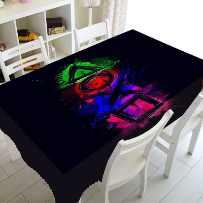 Cool Playstation Gaming Home Decor Playstation Controller Buttons Stolnjak za Pravokutni stol Pokrivač Video igre Stolnjak