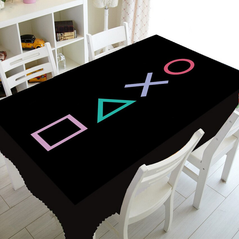 Cool Playstation Gaming Home Decor Playstation Controller Buttons Stolnjak za Pravokutni stol Pokrivač Video igre Stolnjak