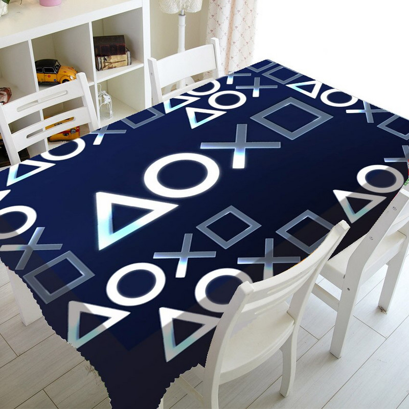 Cool Playstation Gaming Home Decor Playstation Controller Buttons Stolnjak za Pravokutni stol Pokrivač Video igre Stolnjak