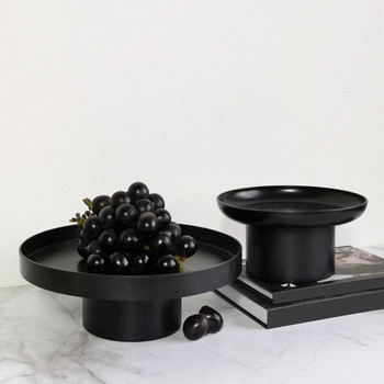 Проста модерна кръгла преносима тава Декоративна козметика Разни предмети Настолна чиния за съхранение Чиния с бонбони Кутия за съхранение на плодове