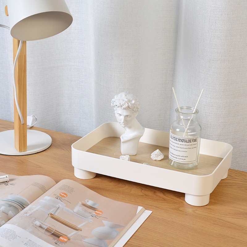 Tavă de depozitare pătrată multifuncțională Farfurie cu fructe Vasă pentru gustare Organizator pentru obiecte mici Decorare pentru birou