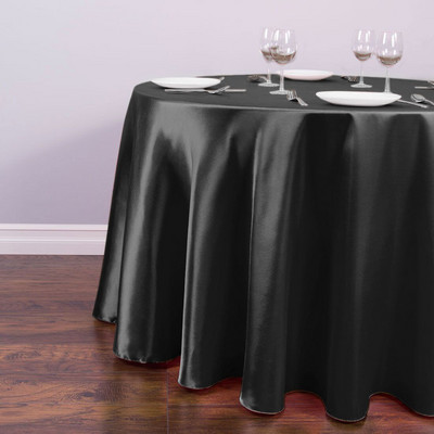 Okrugli satenski stolnjaci od 145 cm Prekrivač od svijetle glatke tkanine Stolnjak za svadbene dekoracije restorana