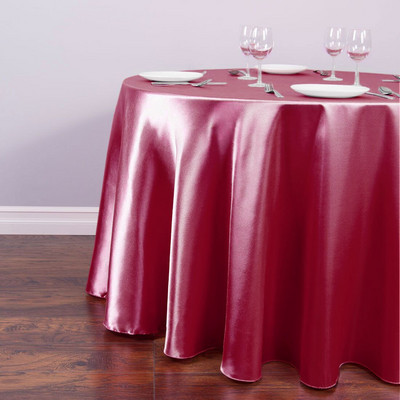 Okrugli satenski stolnjaci od 145 cm Prekrivač od svijetle glatke tkanine Stolnjak za svadbene dekoracije restorana