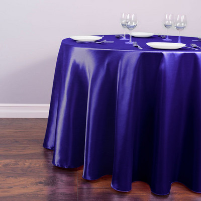 Okrugli satenski stolnjaci od 145 cm Prekrivač od svijetle glatke tkanine Stolnjak za svadbene dekoracije restorana