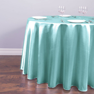 Okrugli satenski stolnjaci od 145 cm Prekrivač od svijetle glatke tkanine Stolnjak za svadbene dekoracije restorana