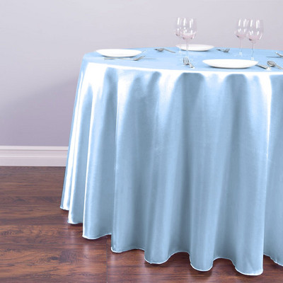 Okrugli satenski stolnjaci od 145 cm Prekrivač od svijetle glatke tkanine Stolnjak za svadbene dekoracije restorana