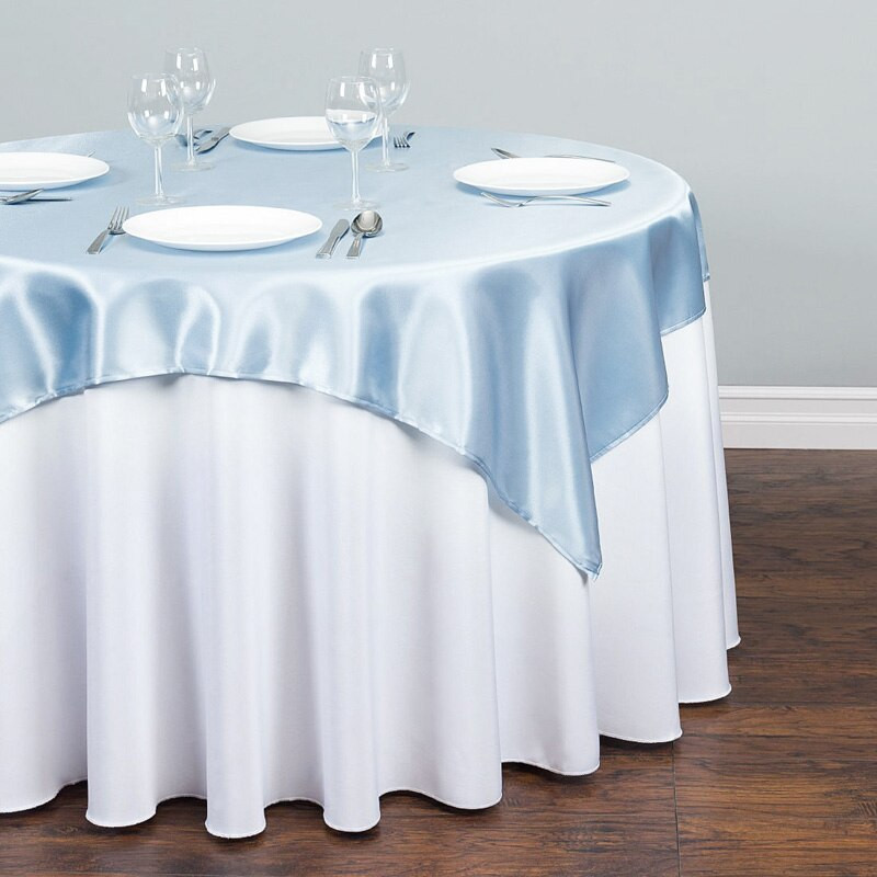 Okrugli satenski stolnjaci od 145 cm Prekrivač od svijetle glatke tkanine Stolnjak za svadbene dekoracije restorana