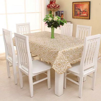 Stolnjak Zlatni mušeni pravokutni stolni pokrivač s valovitim rubom Ramazanski stolnjak otporan na ulje Kućni ukrasni pribor za zabavu