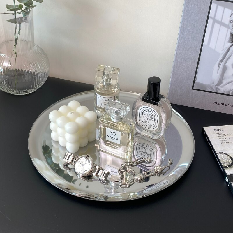 Ogledalo od nehrđajućeg čelika Srebrna ladica High Sense ladica za pohranu na radnoj površini Kozmetika Nakit Kutija za pohranu raznih stvari Ukrasna ladica