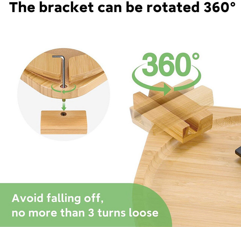 Poslužavnik za kauč Stol Kauč Naslon za ruke Pladanj za kauč Pladanj za kauč od prirodnog bambusa Praktična posuda za grickalice za TV za daljinski upravljač Grickalice za kavu