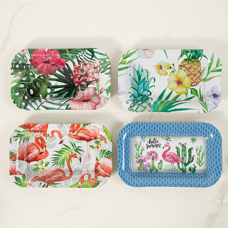 „Putuo“ dekoro virtuvės elegantiški padėklai tapyba Dekoratyvinės lėkštės sienų dailė šventėms, spausdinta skarda Art Lėkštės tabako sukimo padėklas