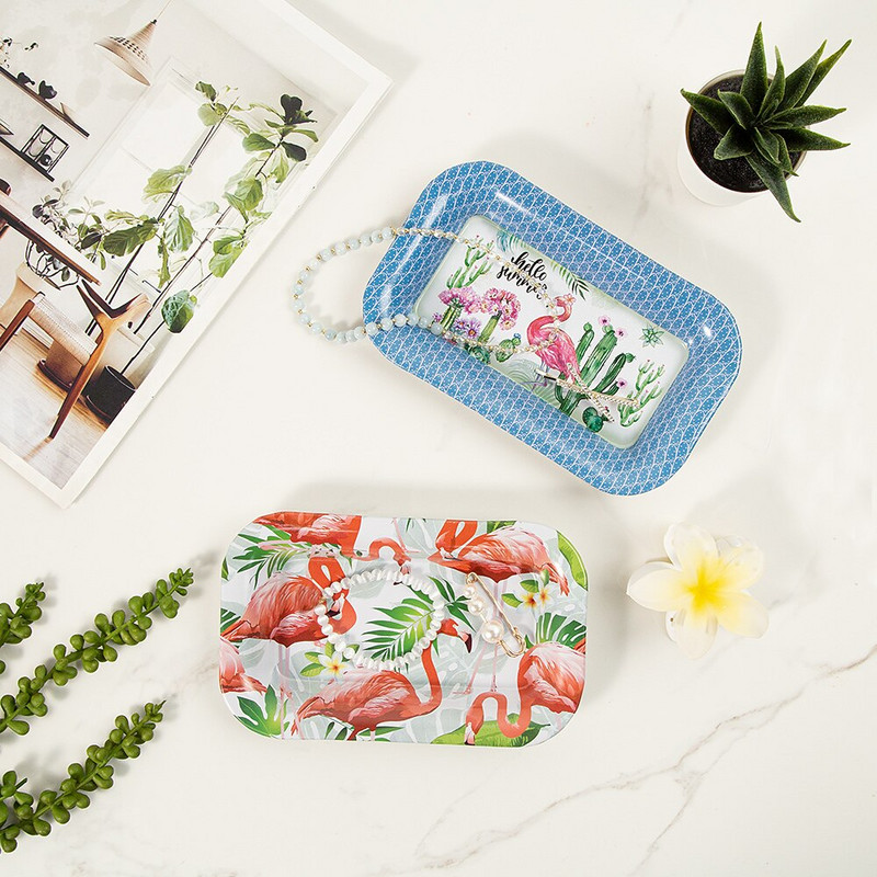 „Putuo“ dekoro virtuvės elegantiški padėklai tapyba Dekoratyvinės lėkštės sienų dailė šventėms, spausdinta skarda Art Lėkštės tabako sukimo padėklas