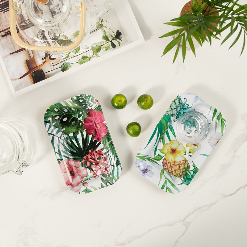 „Putuo“ dekoro virtuvės elegantiški padėklai tapyba Dekoratyvinės lėkštės sienų dailė šventėms, spausdinta skarda Art Lėkštės tabako sukimo padėklas