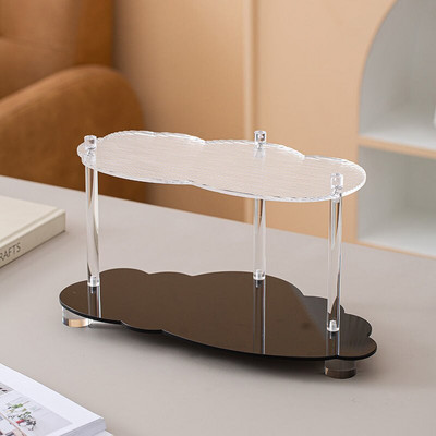 Dvoslojni akrilni pladanj Ukrasni pladanj Organizator za pohranu Kućni dekor Kupaonski pribor Stalak za pohranu kozmetičkih parfema za svijeće