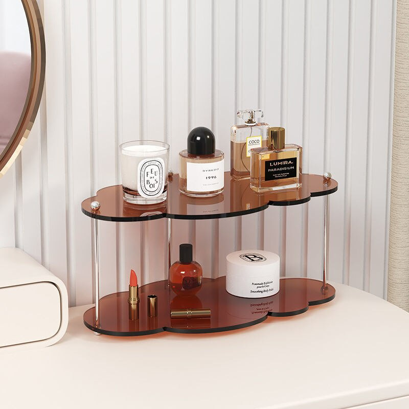 Dvoslojni akrilni pladanj Ukrasni pladanj Organizator za pohranu Kućni dekor Kupaonski pribor Stalak za pohranu kozmetičkih parfema za svijeće