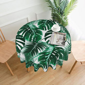 Atogrąžų palmės lapų staltiesė, žalia palmės lapų apvali staltiesė, skirta virtuvės valgomojo pikniko vakarėlio banketų dekoravimui