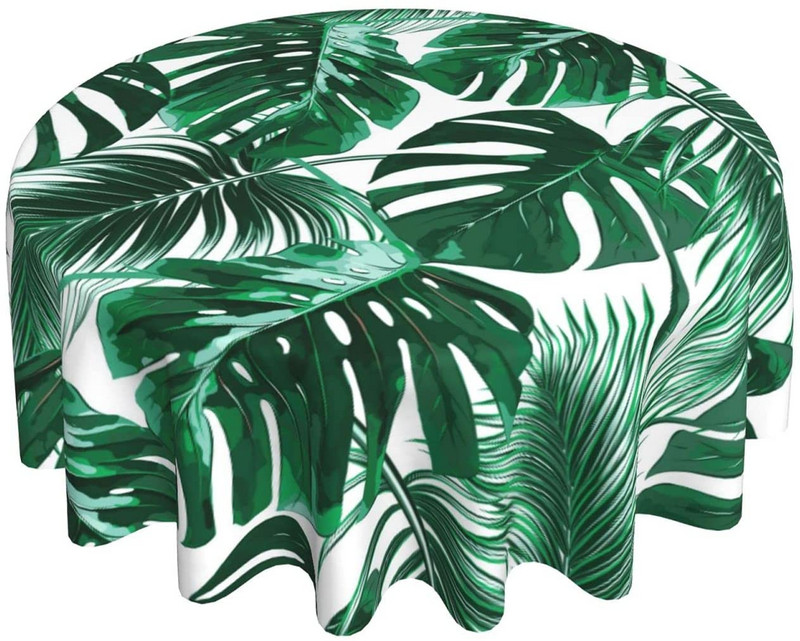 Atogrąžų palmės lapų staltiesė, žalia palmės lapų apvali staltiesė, skirta virtuvės valgomojo pikniko vakarėlio banketų dekoravimui