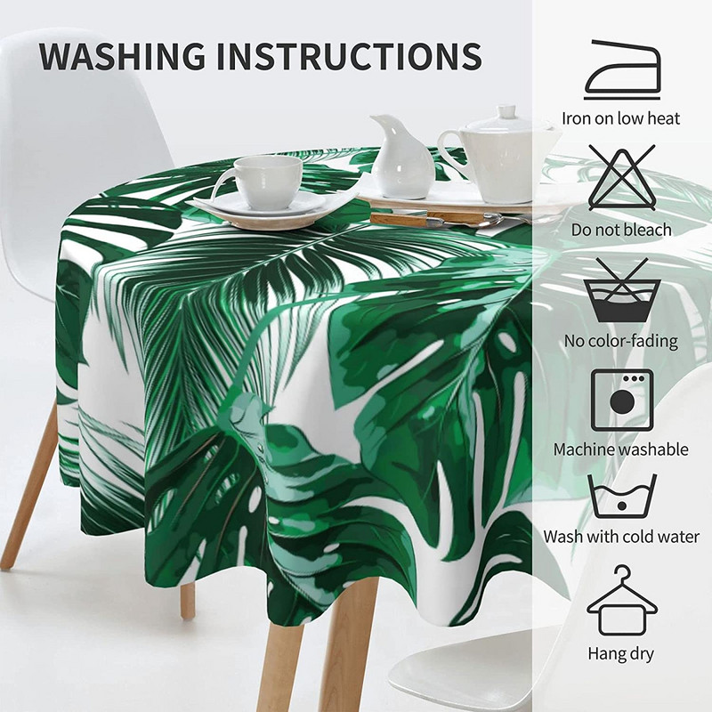 Atogrąžų palmės lapų staltiesė, žalia palmės lapų apvali staltiesė, skirta virtuvės valgomojo pikniko vakarėlio banketų dekoravimui