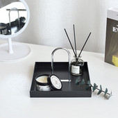 Cutelife Nordic Black Square Plastikiniai padėklai Dekoratyviniai Namai Vonios Stalo padėklas Raktai Stalo įrankiai Kvepalai Papuošalai Virtuvės padėklas