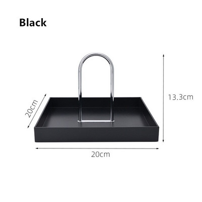 Cutelife Nordic Black Square Plastikiniai padėklai Dekoratyviniai Namai Vonios Stalo padėklas Raktai Stalo įrankiai Kvepalai Papuošalai Virtuvės padėklas