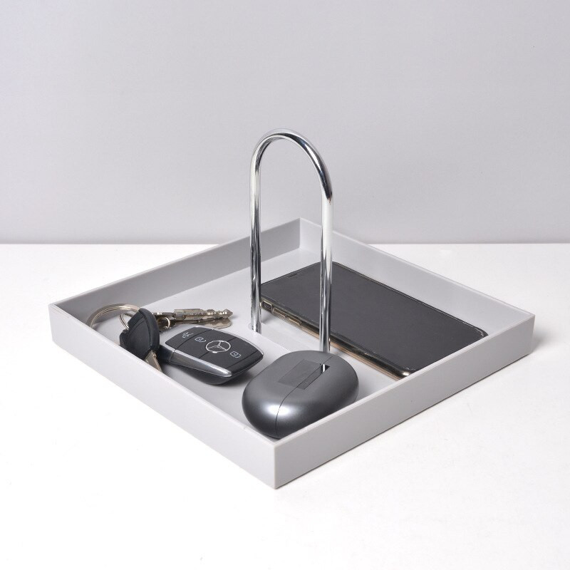 Cutelife Nordic Black Square Plastikiniai padėklai Dekoratyviniai Namai Vonios Stalo padėklas Raktai Stalo įrankiai Kvepalai Papuošalai Virtuvės padėklas