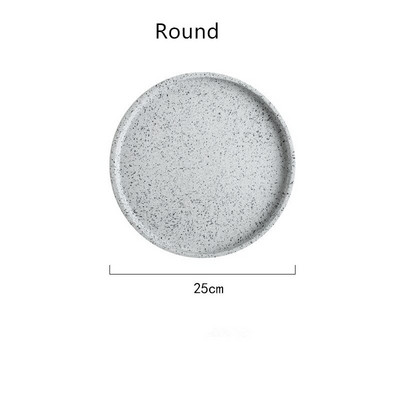 Cutelife Ceramica cu model de marmură Tavă de depozitare Veselă de bucătărie Mâncare Mic dejun Tavi rotunde Inel decorativ Bijuterii Tavă de nuntă
