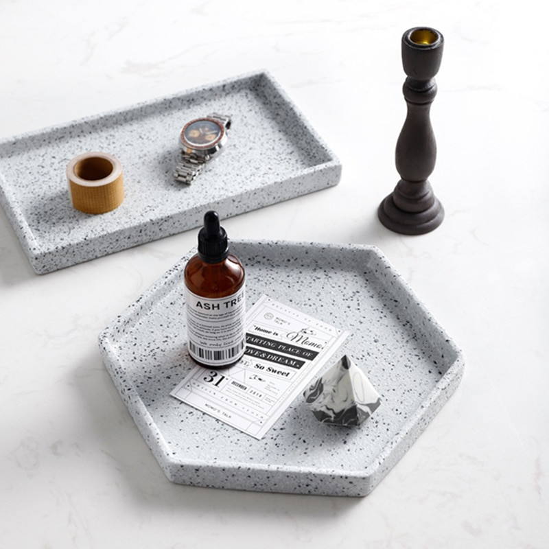 Cutelife Ceramica cu model de marmură Tavă de depozitare Veselă de bucătărie Mâncare Mic dejun Tavi rotunde Inel decorativ Bijuterii Tavă de nuntă