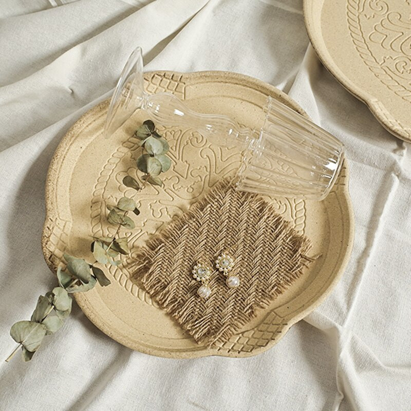 Cutelife retro okrugla drvena izrezbarena ladica za pohranu Vintage dekoracija dnevne sobe poslužavnik za kućni kauč Vjenčani nakit Parfem ladica za spavaću sobu