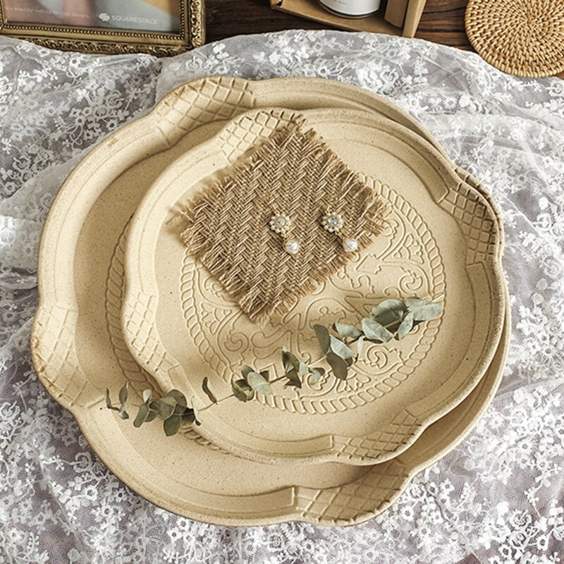 Cutelife retro okrugla drvena izrezbarena ladica za pohranu Vintage dekoracija dnevne sobe poslužavnik za kućni kauč Vjenčani nakit Parfem ladica za spavaću sobu