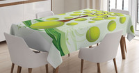Teniski stolnjak Uzorak sportskih lopti s kovitlacima Tkanina za blagovaonski stol za uređenje kuhinje i doma