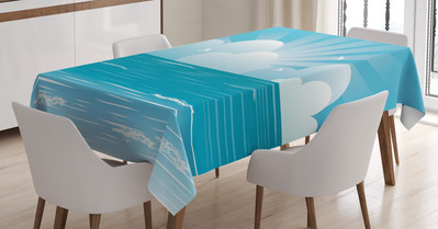 Teniski stolnjak Uzorak sportskih lopti s kovitlacima Tkanina za blagovaonski stol za uređenje kuhinje i doma