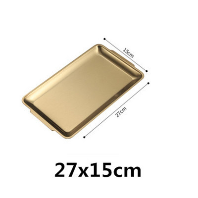 304 zlatno zlatno od nehrđajućeg čelika Posude za pohranu hrane BBQ Sushi Ravna posuda za pečenje kruha od tijesta Kuhinjski tanjur za voće i povrće