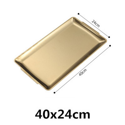 304 zlatno zlatno od nehrđajućeg čelika Posude za pohranu hrane BBQ Sushi Ravna posuda za pečenje kruha od tijesta Kuhinjski tanjur za voće i povrće