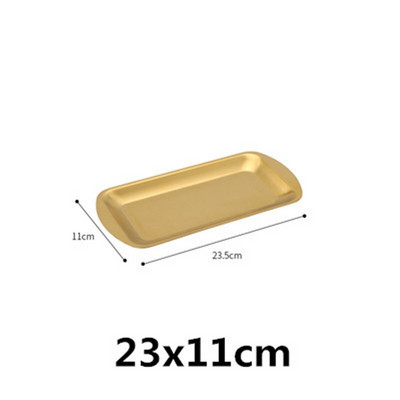 304 zlatno zlatno od nehrđajućeg čelika Posude za pohranu hrane BBQ Sushi Ravna posuda za pečenje kruha od tijesta Kuhinjski tanjur za voće i povrće