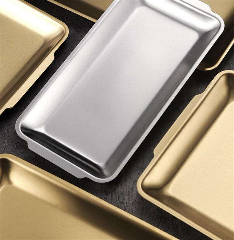 304 zlatno zlatno od nehrđajućeg čelika Posude za pohranu hrane BBQ Sushi Ravna posuda za pečenje kruha od tijesta Kuhinjski tanjur za voće i povrće