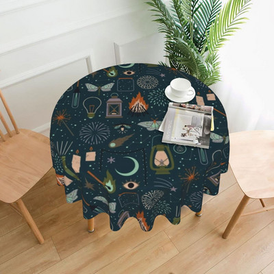 Saulė ir mėnulis Retro staltiesė Astronomy Witch Pigūs Gražūs stalo užtiesalai Virtuvės spausdinta apsauga Poliesterio staltiesė