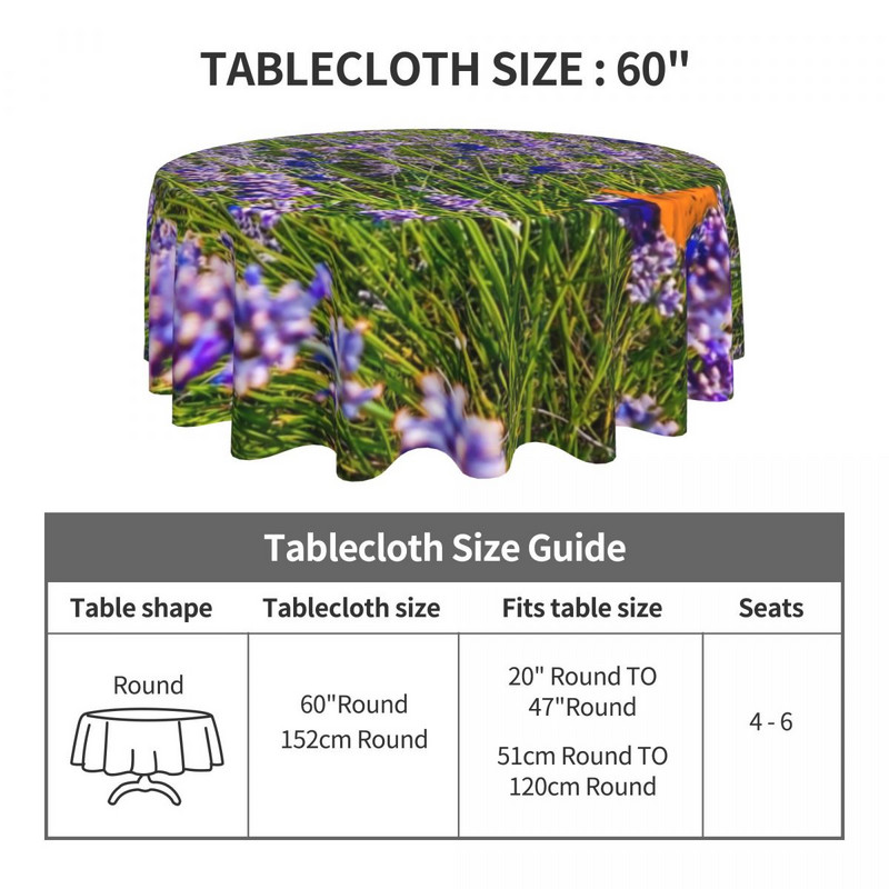 Față de masă mov cu lavandă Câmp de lavandă Natură Plantă Decorativă Personalizată Față de masă Picnic Ieftin Poliester Față de masă