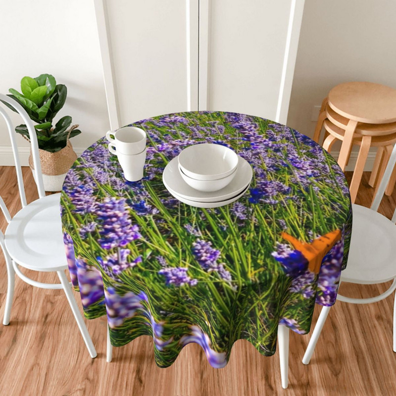 Față de masă mov cu lavandă Câmp de lavandă Natură Plantă Decorativă Personalizată Față de masă Picnic Ieftin Poliester Față de masă