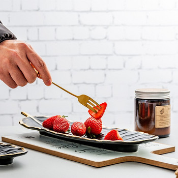 Creative Luxury Δίσκος αποθήκευσης σε σχήμα φτερού Κεραμικό κέικ φρούτων Επιδόρπιο σερβίτσιο Κοσμήματα πιάτων Διακοσμητικός οργανωτής σερβιρίσματος φαγητού