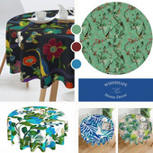 Atogrąžų apvali staltiesė Elegantiška apsauga savitarnos stalo užvalkalas Vintage individualizuota poliesterio didmeninė staltiesė